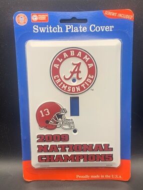 New Light Switch Plate SIgn Alabama Crimson Tode 2009 National Champs Licensed